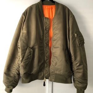 Olive Green Alpha Industries Bomber Jacket